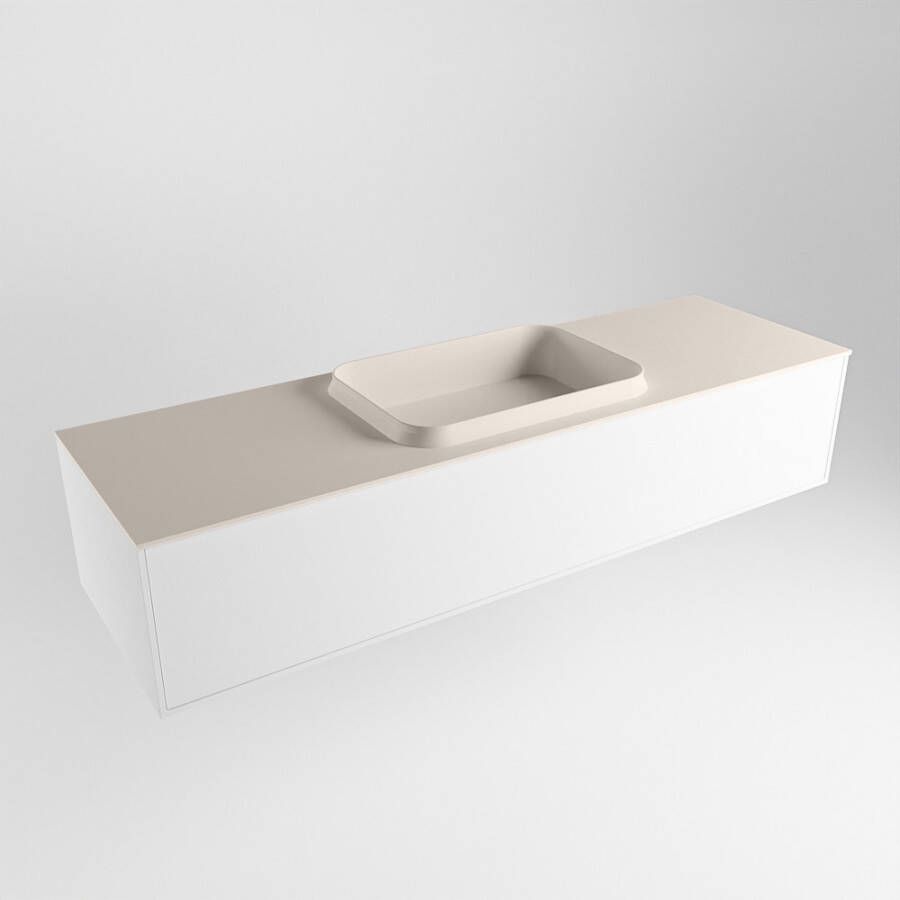 Mondiaz Erin badmeubel 150cm Talc Ridge wastafel Linen Midden met 1 kraangat