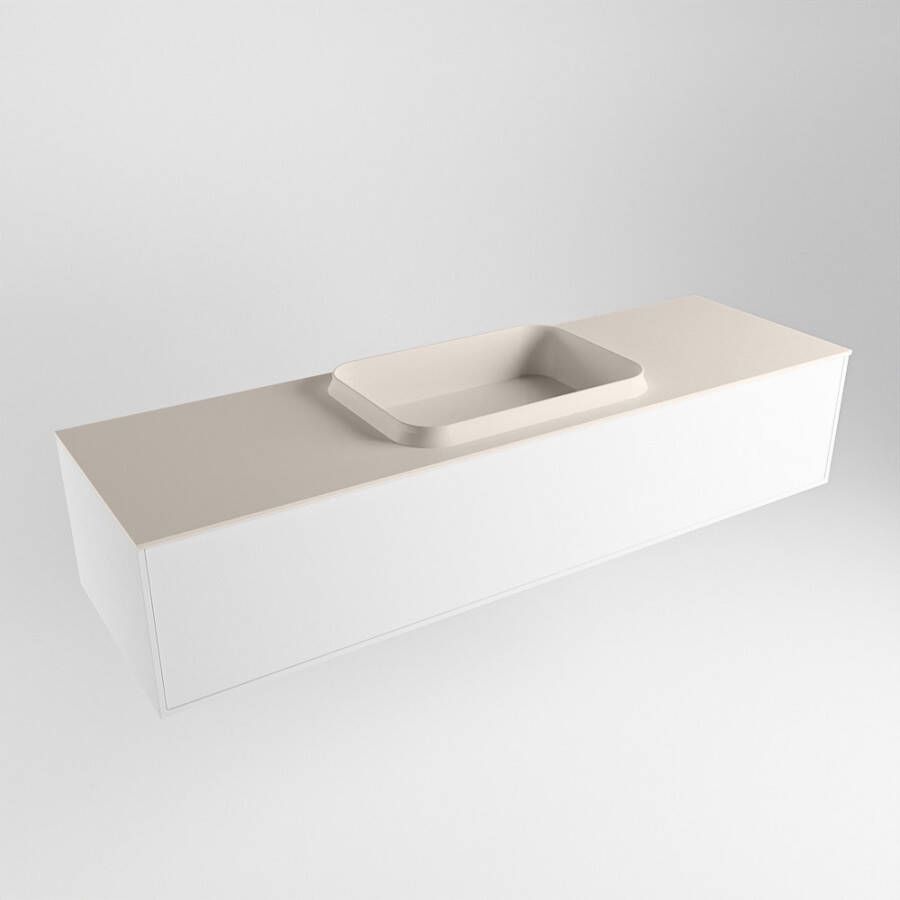 Mondiaz Erin badmeubel 150cm Talc Ridge wastafel Linen Midden zonder kraangat