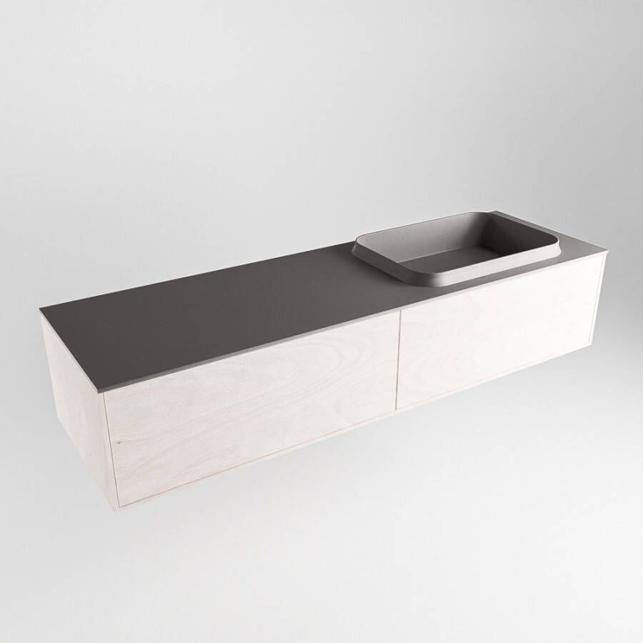 Mondiaz Erin badmeubel 150cm Underlayment Ridge wastafel Dark Grey Rechts zonder kraangat