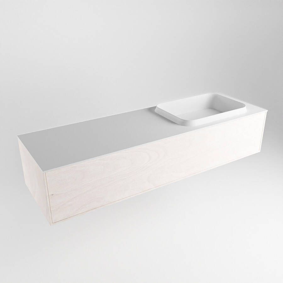 Mondiaz ERIN 150cm badmeubelset onderkast kleur Underlayment met 1 lade Wastafel RIDGE rechts 1 kraangat kleur Talc ERIN10663 - Foto 3