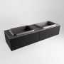 Mondiaz ERIN 150cm badmeubelset onderkast kleur Urban met 2 lades Wastafel RIDGE dubbel zonder kraangaten kleur Dark grey ERIN11555 - Thumbnail 3