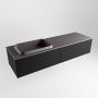 Mondiaz ERIN 150cm badmeubelset onderkast kleur Urban met 2 lades Wastafel RIDGE links zonder kraangaten kleur Dark grey ERIN11553 - Thumbnail 3