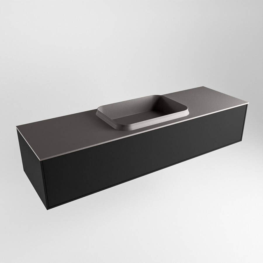 Mondiaz Erin badmeubel 150cm Urban Ridge wastafel Dark Grey Midden met 1 kraangat
