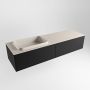 Mondiaz ERIN 150cm badmeubelset onderkast kleur Urban met 2 lades Wastafel RIDGE links 1 kraangat kleur Linen ERIN12304 - Thumbnail 3