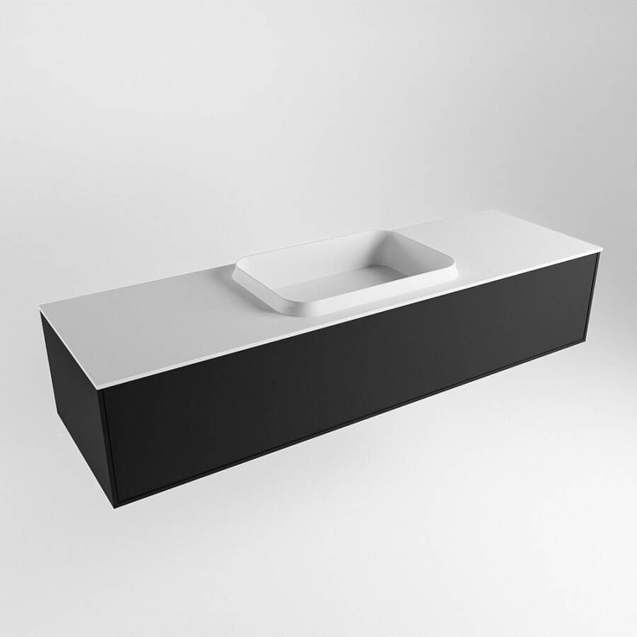 Mondiaz ERIN 150cm badmeubelset onderkast kleur Urban met 1 lade Wastafel RIDGE midden 1 kraangat kleur Talc ERIN10049 - Foto 2