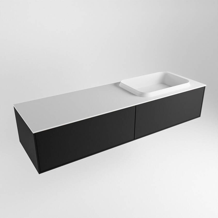 Mondiaz Erin badmeubel 150cm Urban Ridge wastafel Talc Rechts met 1 kraangat