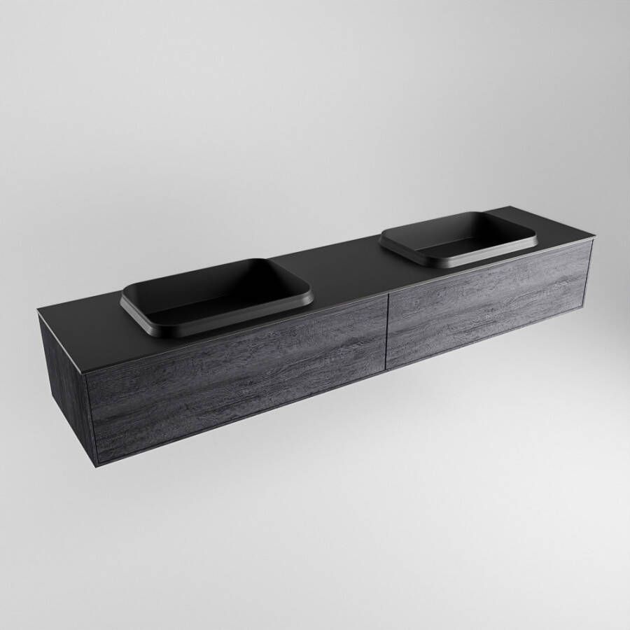 Mondiaz Erin badmeubel 200cm Antracite Ridge wastafel Urban Dubbel met 2 kraangaten