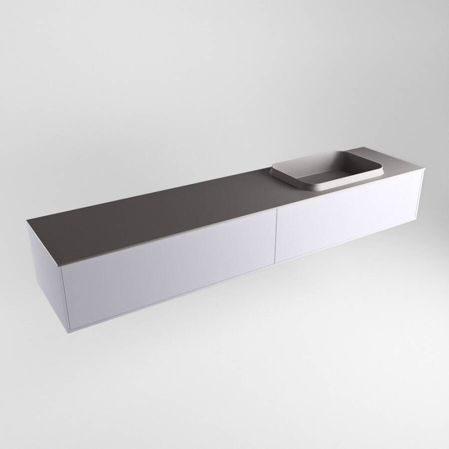 Mondiaz Erin badmeubel 200cm Cale Ridge wastafel Dark Grey Rechts met 1 kraangat