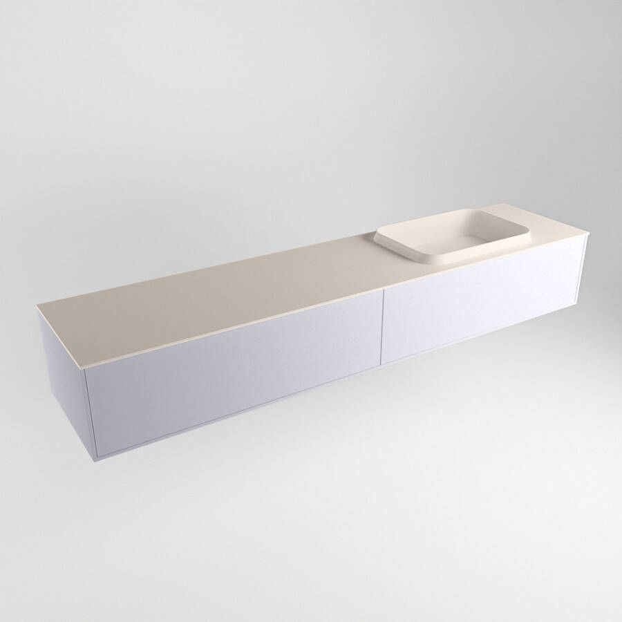 Mondiaz Erin badmeubel 200cm Cale Ridge wastafel Linen Rechts met 1 kraangat