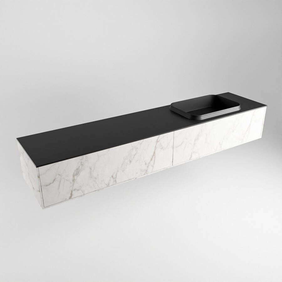 Mondiaz Erin badmeubel 200cm Cararra Ridge wastafel Urban Rechts met 1 kraangat