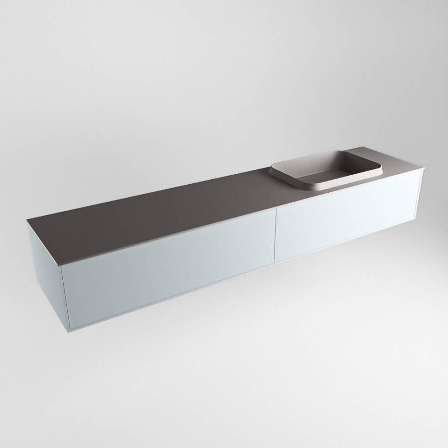 Mondiaz Erin badmeubel 200cm Clay Ridge wastafel Dark Grey Rechts zonder kraangat