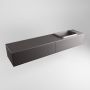 Mondiaz Badkamermeubelset Erin 200 cm met 2 Lades met RIDGE Wastafel Rechts Dark grey Zonder Kraangaten Greeploos Mat Dark Grey - Thumbnail 3