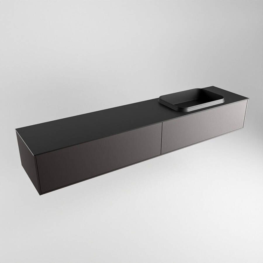 Mondiaz Erin badmeubel 200cm Dark Grey Ridge wastafel Urban Rechts zonder kraangat