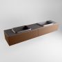 Mondiaz ERIN 200cm badmeubelset onderkast kleur Rust met 2 lades Wastafel RIDGE dubbel zonder kraangaten kleur Dark grey ERIN11833 - Thumbnail 3