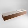 Mondiaz ERIN 200cm badmeubelset onderkast kleur Rust met 2 lades Wastafel RIDGE rechts zonder kraangaten kleur Linen ERIN12580 - Thumbnail 3