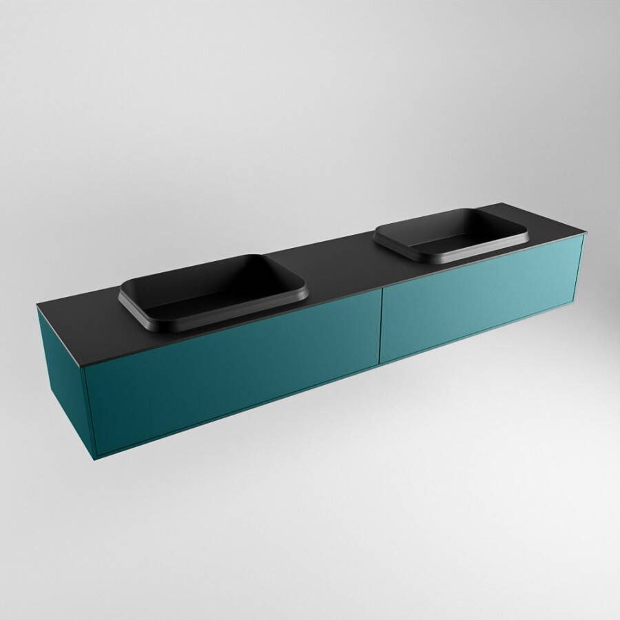 Mondiaz ERIN 200cm badmeubelset onderkast kleur Smag met 2 lades Wastafel RIDGE dubbel 2 kraangaten kleur Urban ERIN11224 - Foto 3