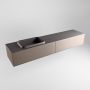 Mondiaz ERIN 200cm badmeubelset onderkast kleur Smoke met 2 lades Wastafel RIDGE links zonder kraangaten kleur Dark grey ERIN11695 - Thumbnail 3