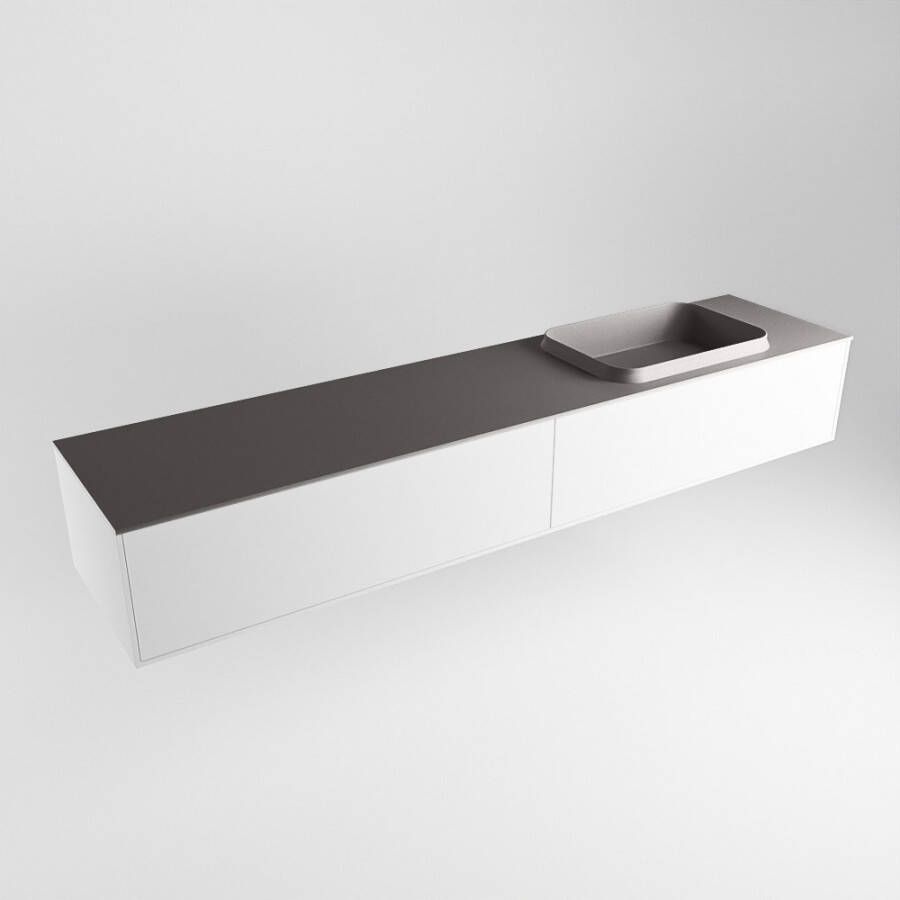 Mondiaz Erin badmeubel 200cm Talc Ridge wastafel Dark Grey Rechts zonder kraangat