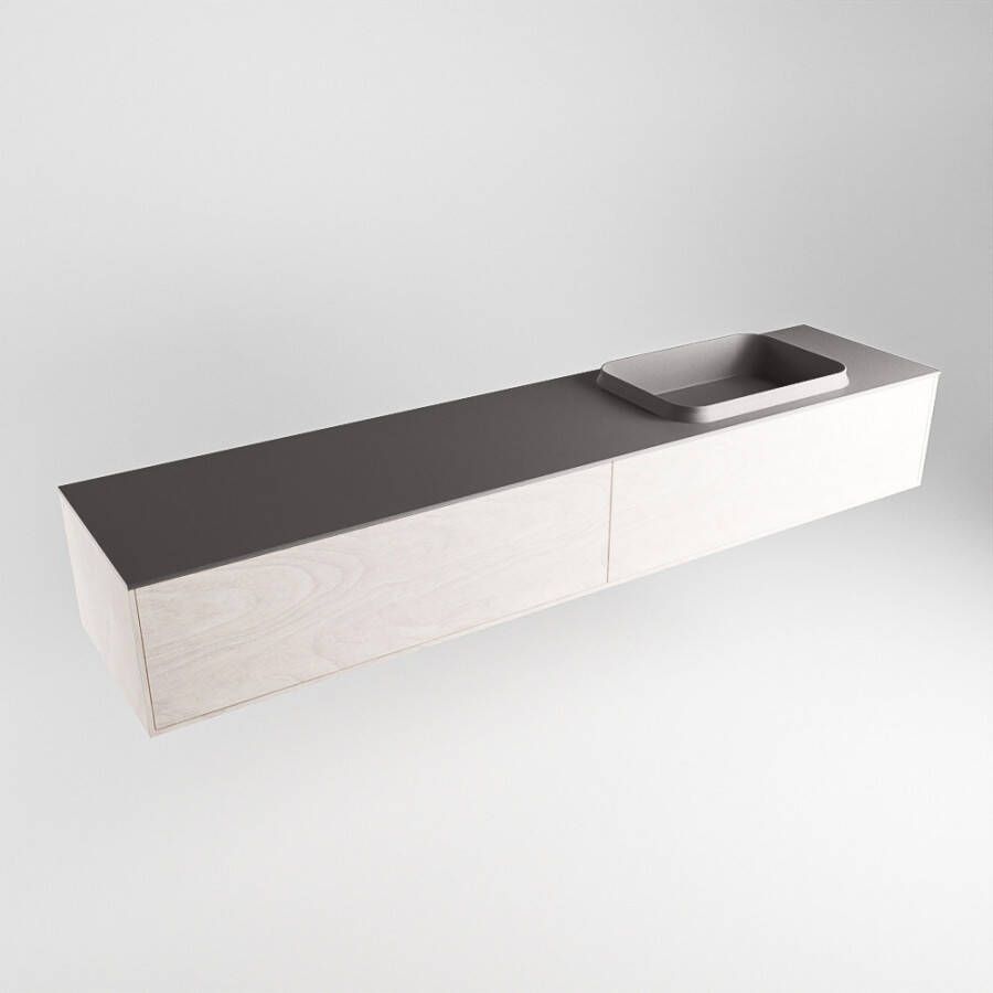 Mondiaz Erin badmeubel 200cm Underlayment Ridge wastafel Dark Grey Rechts met 1 kraangat
