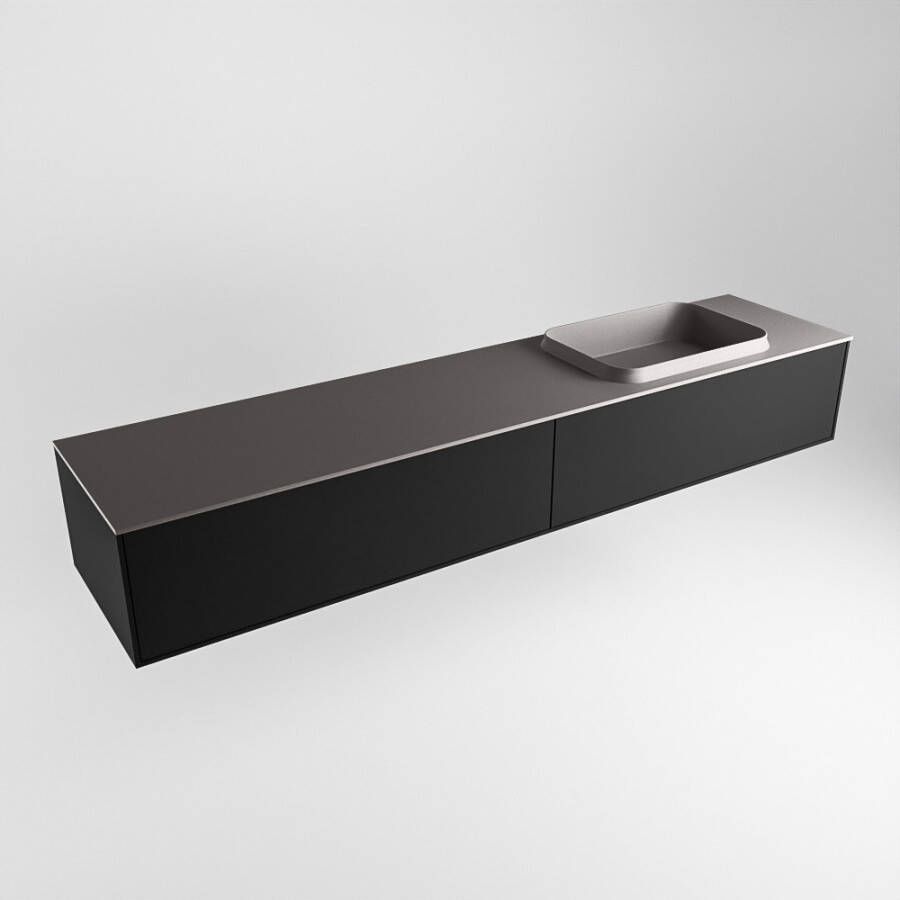 Mondiaz Erin badmeubel 200cm Urban Ridge wastafel Dark Grey Rechts zonder kraangat