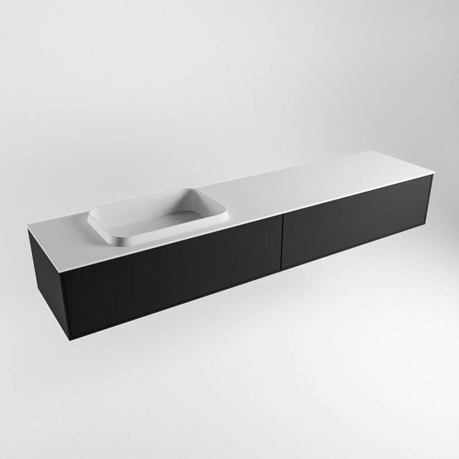 Mondiaz Erin badmeubel 200cm Urban Ridge wastafel Talc Links met 1 kraangat