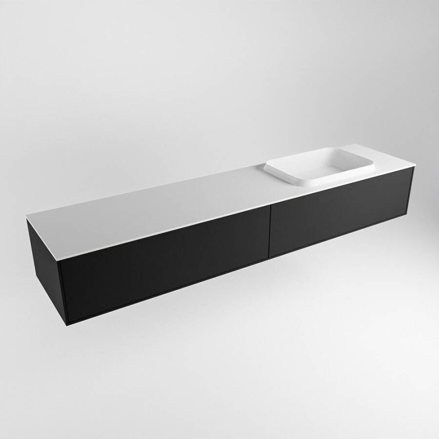 Mondiaz Erin badmeubel 200cm Urban Ridge wastafel Talc Rechts met 1 kraangat