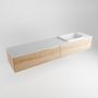 Mondiaz ERIN 200cm badmeubelset onderkast kleur Washed oak met 2 lades Wastafel RIDGE rechts zonder kraangaten kleur Talc ERIN10710 - Thumbnail 3