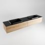 Mondiaz ERIN 200cm badmeubelset onderkast kleur Washed oak met 2 lades Wastafel RIDGE dubbel zonder kraangaten kleur Urban ERIN11459 - Thumbnail 3