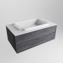 Mondiaz ERIN 80cm badmeubelset onderkast kleur Antracite met 1 lade Wastafel RIDGE midden zonder kraangaten kleur Talc ERIN10511 - Thumbnail 3