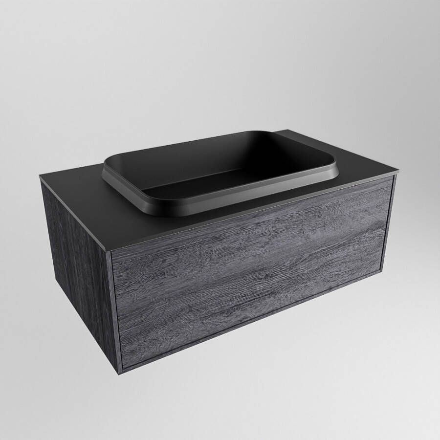 Mondiaz Erin badmeubel 80cm Antracite Ridge wastafel Urban Midden zonder kraangat