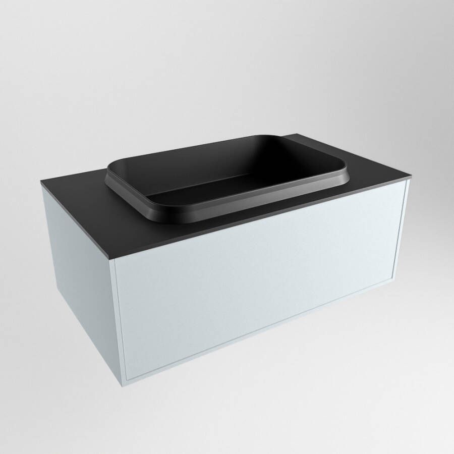 Mondiaz ERIN 80cm badmeubelset onderkast kleur Clay met 1 lade Wastafel RIDGE midden 1 kraangat kleur Urban ERIN10886 - Foto 3