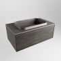 Mondiaz ERIN 80cm badmeubelset onderkast kleur Dark brown met 1 lade Wastafel RIDGE midden zonder kraangaten kleur Dark grey ERIN12075 - Thumbnail 3
