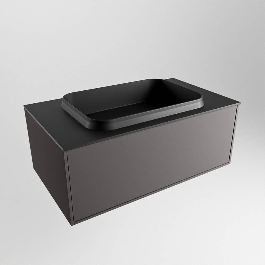 Mondiaz Erin badmeubel 80cm Dark Grey Ridge wastafel Urban Midden zonder kraangat