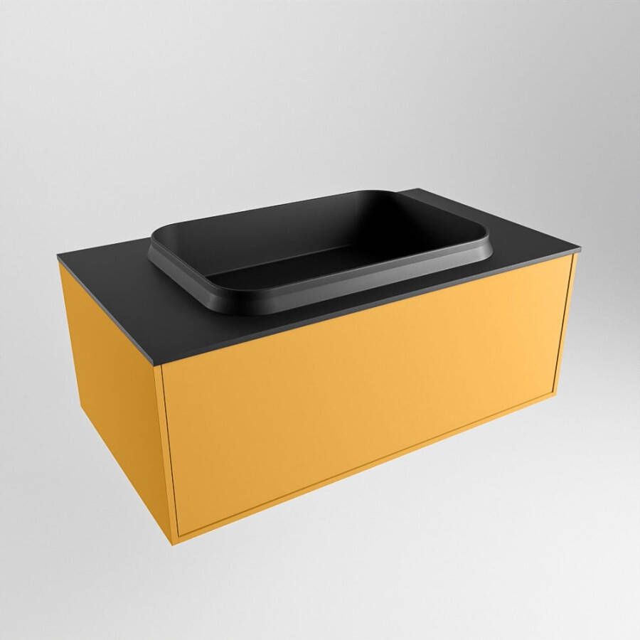 Mondiaz Erin badmeubel 80cm Ocher Ridge wastafel Urban Midden zonder kraangat