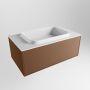 Mondiaz ERIN 80cm badmeubelset onderkast kleur Rust met 1 lade Wastafel RIDGE midden zonder kraangaten kleur Talc ERIN10307 - Thumbnail 3