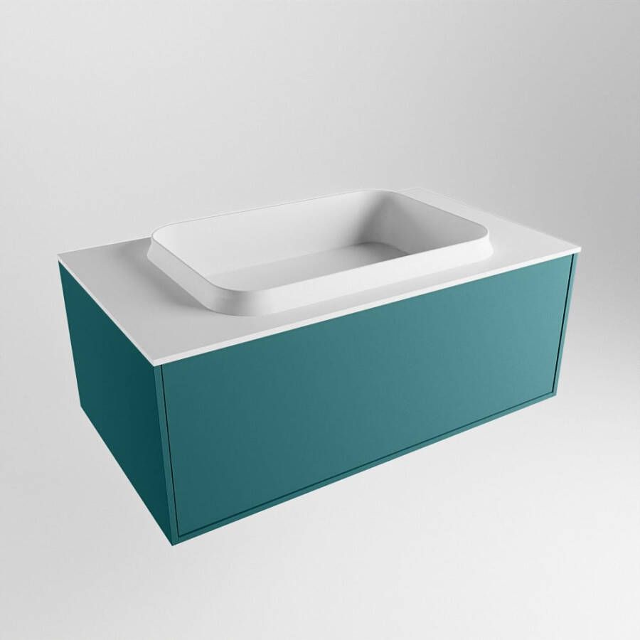 Mondiaz Erin badmeubel 80cm Smag Ridge wastafel Talc Midden zonder kraangat