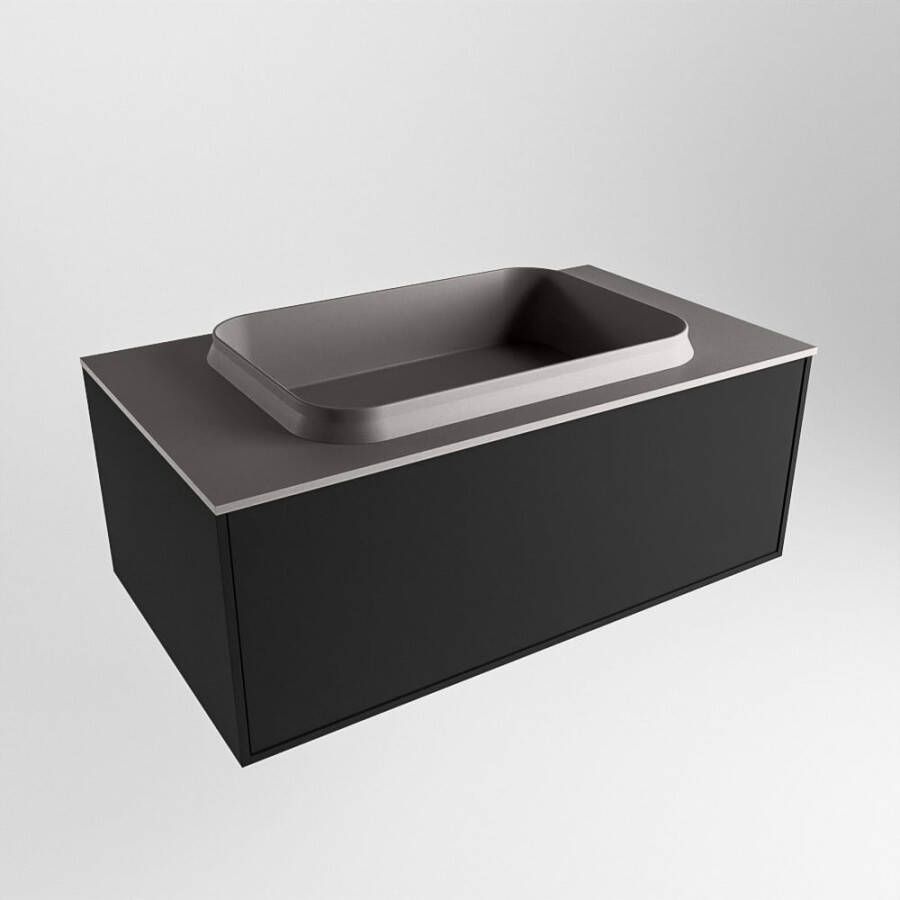 Mondiaz Erin badmeubel 80cm Urban Ridge wastafel Dark Grey Midden zonder kraangat