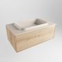 Mondiaz ERIN 80cm badmeubelset onderkast kleur Washed oak met 1 lade Wastafel RIDGE midden zonder kraangaten kleur Linen ERIN12925 - Thumbnail 3