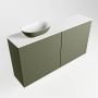 Mondiaz Fowy toiletmeubel 100x50x23cm army mat 1 kraangat wasbak: links 2 deuren solid surface met blad MDF kleur wasbak: Groen Wit FOWY59020armyarmy - Thumbnail 2