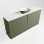 Mondiaz Fowy toiletmeubel 100x50x23cm army mat 0 kraangaten wasbak: midden 2 deuren solid surface met blad MDF kleur wasbak: Groen Wit FOWY59022armyarmy - Thumbnail 2