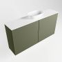 Mondiaz Fowy toiletmeubel 100x50x23cm army mat 1 kraangat wasbak: midden 2 deuren solid surface met blad MDF kleur wasbak: wit FOWY59019armytalc - Thumbnail 3