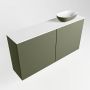 Mondiaz Fowy toiletmeubel 100x50x23cm army mat 1 kraangat wasbak: rechts 2 deuren solid surface met blad MDF kleur wasbak: Groen Wit FOWY59021armyarmy - Thumbnail 3