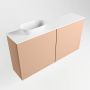 Mondiaz Fowy toiletmeubel 100x50x23cm rosee mat 0 kraangaten wasbak: links 2 deuren solid surface met blad MDF kleur wasbak: wit FOWY59023roseetalc - Thumbnail 2