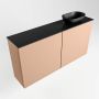 Mondiaz Fowy toiletmeubel 100x50x23cm rosee mat 0 kraangaten wasbak: rechts 2 deuren solid surface met blad MDF kleur wasbak: zwart FOWY59024roseeurban - Thumbnail 2