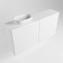 Mondiaz Fowy toiletmeubel 100x50x23cm talc mat 1 kraangat wasbak: links 2 deuren solid surface met blad MDF kleur wasbak: wit FOWY59020talctalc - Thumbnail 3