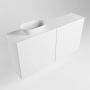 Mondiaz Fowy toiletmeubel 100x50x23cm talc mat 0 kraangaten wasbak: links 2 deuren solid surface met blad MDF kleur wasbak: wit FOWY59023talctalc - Thumbnail 3