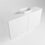 Mondiaz Fowy toiletmeubel 100x50x23cm talc mat 0 kraangaten wasbak: midden 2 deuren solid surface met blad MDF kleur wasbak: wit FOWY59022talctalc - Thumbnail 4