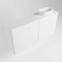 Mondiaz Fowy toiletmeubel 100x50x23cm talc mat 1 kraangat wasbak: rechts 2 deuren solid surface met blad MDF kleur wasbak: wit FOWY59021talctalc - Thumbnail 3