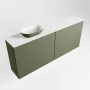 Mondiaz Fowy toiletmeubel 120x50x23cm army mat 1 kraangat wasbak: links 2 deuren solid surface met blad MDF kleur wasbak: Groen Wit FOWY59026armyarmy - Thumbnail 2