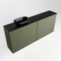 Mondiaz Fowy toiletmeubel 120x50x23cm army mat 1 kraangat wasbak: links 2 deuren solid surface met blad MDF kleur wasbak: zwart FOWY59026armyurban - Thumbnail 2